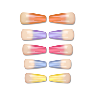 Multi Ombre Extra Long Ballerina Press On Nails