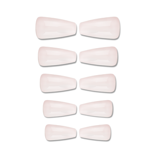 White Medium Coffin Press On Nails