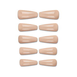 Nude Extra Long Ballerina Press on Nails