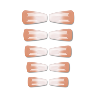 Nude Ombré Manicure Medium Coffin Press On Nails