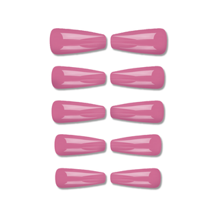 Rose Pink Extra Long Ballerina Press On Nails