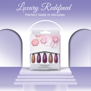 Berry Glam Long Coffin Press on Nails