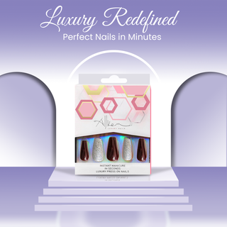 Fusion Maroon Medium Press on Nails