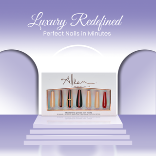 Bee Stripe Long Extra Long Ballerina Press on Nails