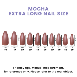 Mocha Long Coffin Press On Nails