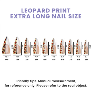 Leopard Print French Extra Long Stiletto Press On Nails
