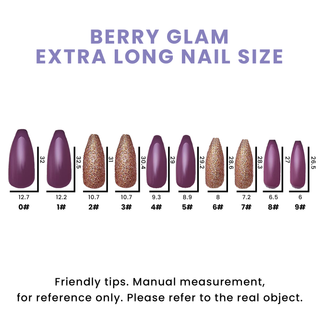 Berry Glam Long Coffin Press on Nails
