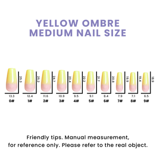 Yellow Ombre Medium Long Ballerina Press On Nails