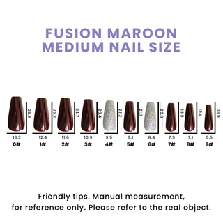 Fusion Maroon Medium Press on Nails