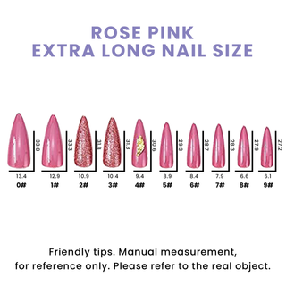 Rose Pink Glam Extra Long Sculpted Stiletto Press On Nail