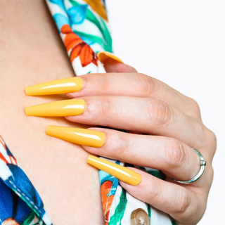 Mustard Extra Long Ballerina Press On Nails