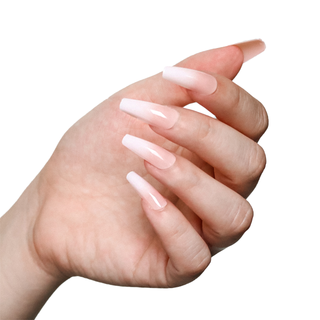 Nude Ombré Manicure Medium Coffin Press On Nails