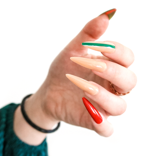 Bee Stripe Extra Long Sculpted Stiletto Press on Nails