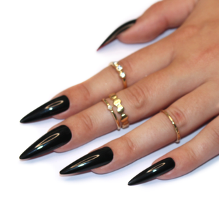 Black Red Bottoms Extra Long Stiletto Press On Nails