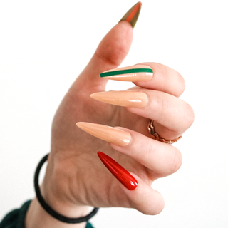 Bee Stripe Extra Long Sculpted Stiletto Press on Nails