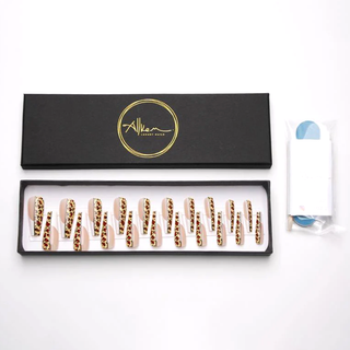 Leopard Print French Extra Long Ballerina Press On Nails