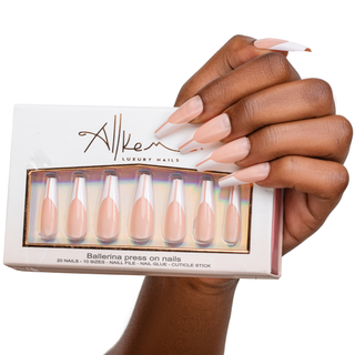 Dynamic French Extra Long Ballerina Press On Nails