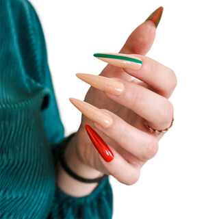 Bee Stripe Extra Long Sculpted Stiletto Press on Nails