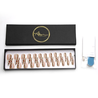 Leopard Print French Extra Long Stiletto Press On Nails