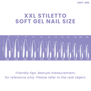 Allkem XXL Stiletto 504 Pcs | Clear Soft Gel Nails Refill Bag