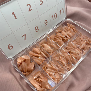 Allkem Short Almond 504 Pcs | Nude Tone Soft Gel Nails