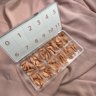 Allkem Short Stiletto 504 Pcs | Nude Tone Soft Gel Nails