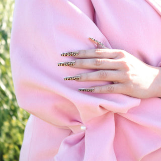Leopard Print French Extra Long Ballerina False Press on Nails… - AllKem Nails