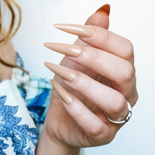 Caramel Extra Long Sculpted Stiletto False Press on Nail Tips - AllKem Nails