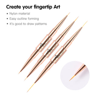 2 in 1 Gel Liner Nail Art Brush | 8 Pcs Set