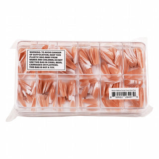 Allkem Double French Medium Long Ballerina 360 Pcs | Neutrals - Bold Soft Gel Nail Tips