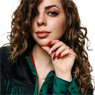 Daring Red Medium Long Ballerina Press On Nails