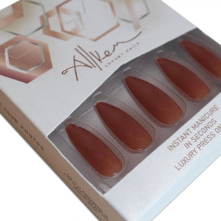 Mocha Long Coffin Press On Nails