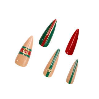 Bee Stripe Extra Long Sculpted Stiletto Press on Nails