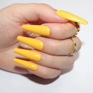 Mustard Extra Long Ballerina False Press on Nails - AllKem Nails