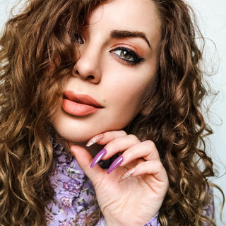 Berry Glam Long Coffin Press on Nails