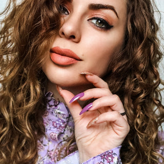 Berry Glam Long Coffin Press on Nails