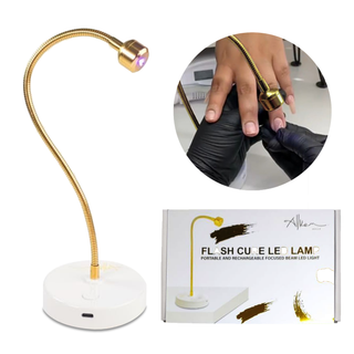 Flash Cure Portable Gooseneck UV LED Nail Lamp for Gel Nail Polish - Gold