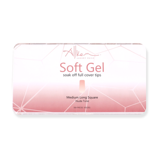 Allkem Medium Long Square 504 Pcs | Nude Tone Soft Gel Nail Tips