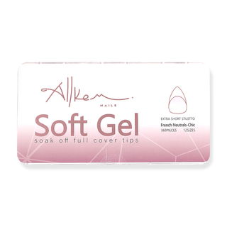 Allkem French Extra Short Stiletto 360 Pcs |Neutrals - Chic Soft Gel Nail Tips