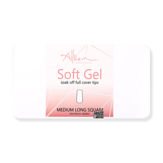 Allkem Medium Long Square 500 Pcs | Clear Soft Gel Nails