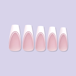 Allkem Double French Medium Long Ballerina 240 Pcs | Neutrals - Chic Soft Gel Nail Tips