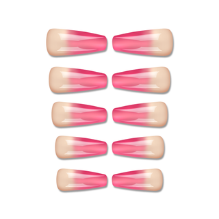 Pink Ombre Extra Long Ballerina Press On Nails