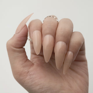 Allkem Short Stiletto 504 Pcs | Nude Tone Soft Gel Nails