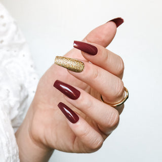 Essentials Duo Maroon Gold and Pink Bundle Press On Nails Bundle