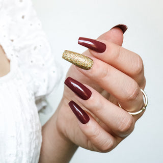 Essentials Duo Maroon Gold and Pink Bundle Press On Nails Bundle