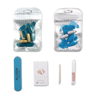 Get Ready Duo Teal x Sky Blue Shimmer Press On Nail Bundle