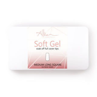 Allkem Medium Long Square 500 Pcs | Clear Soft Gel Nails
