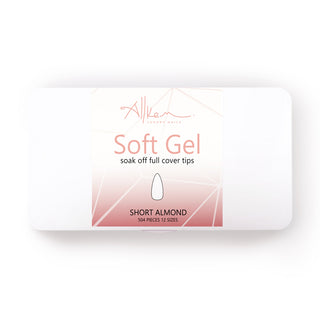 Allkem Short Almond 504 Pcs | Clear Soft Gel Nails