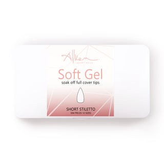 Allkem Short Stiletto 504 Pcs | Clear Soft Gel Nails