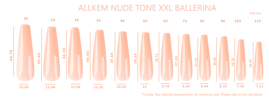 Nude Tone XXL Ballerina 360 Pcs Set – AllKem Nails